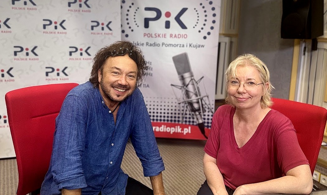 Mieczysław Szcześniak i Magda Jasińska w studiu Polskiego Radiu PiK. Fot. Magda Jasińska/PR PiK