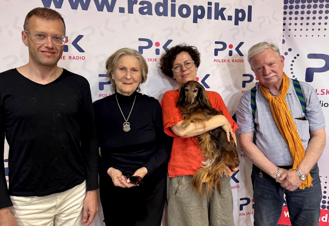 Michał Jurkiewicz, Irena Santor, Monika i Grzegorz Wasowscy w studiu Polskiego Radia PiK. Fot. Magda Jasińska