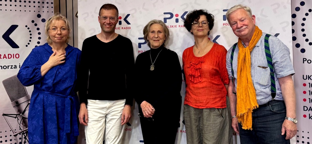 Magda Jasińska, Michał Jurkiewicz, Irena Santor, Monika i Grzegorz Wasowscy w studiu Polskiego Radia PiK. Fot. Magda Jasińska