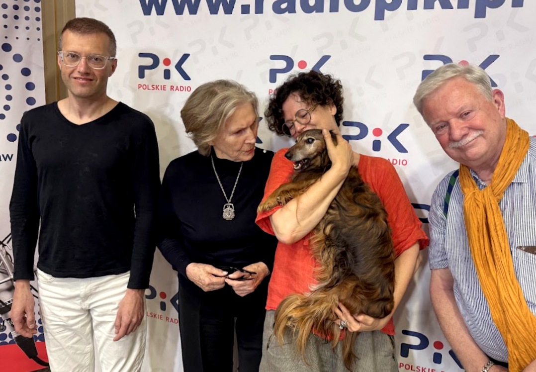 Michał Jurkiewicz, Irena Santor, Monika i Grzegorz Wasowscy w studiu Polskiego Radia PiK. Fot. Magda Jasińska