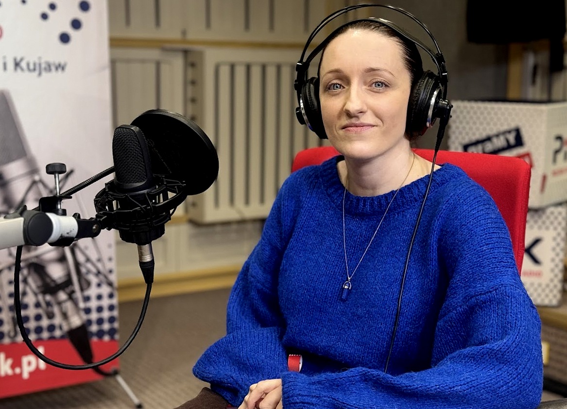 Edyta Krzemień w studiu Polskiego Radia PiK. Fot. Magda Jasińska/PR PiK