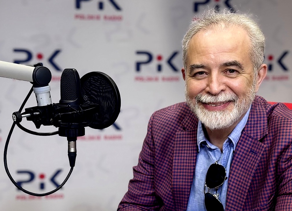 Jos&eacute; Maria Florêncio w bydgoskim studiu Polskiego Radia PiK. Fot. Magda Jasińska/PR PiK