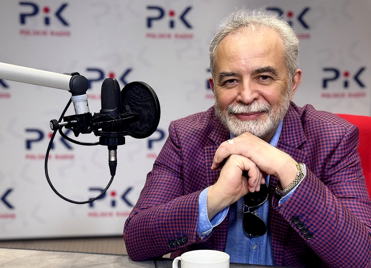 Jos&eacute; Maria Florêncio w bydgoskim studiu Polskiego Radia PiK. Fot. Magda Jasińska/PR PiK