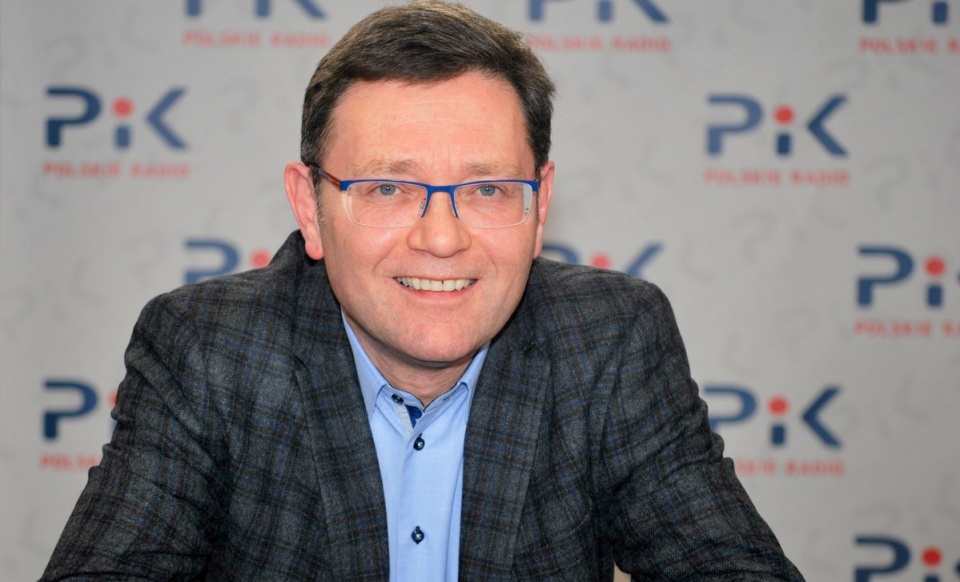 Maciej Figas w Polskim Radiu PiK. Fot. Magda Jasińska
