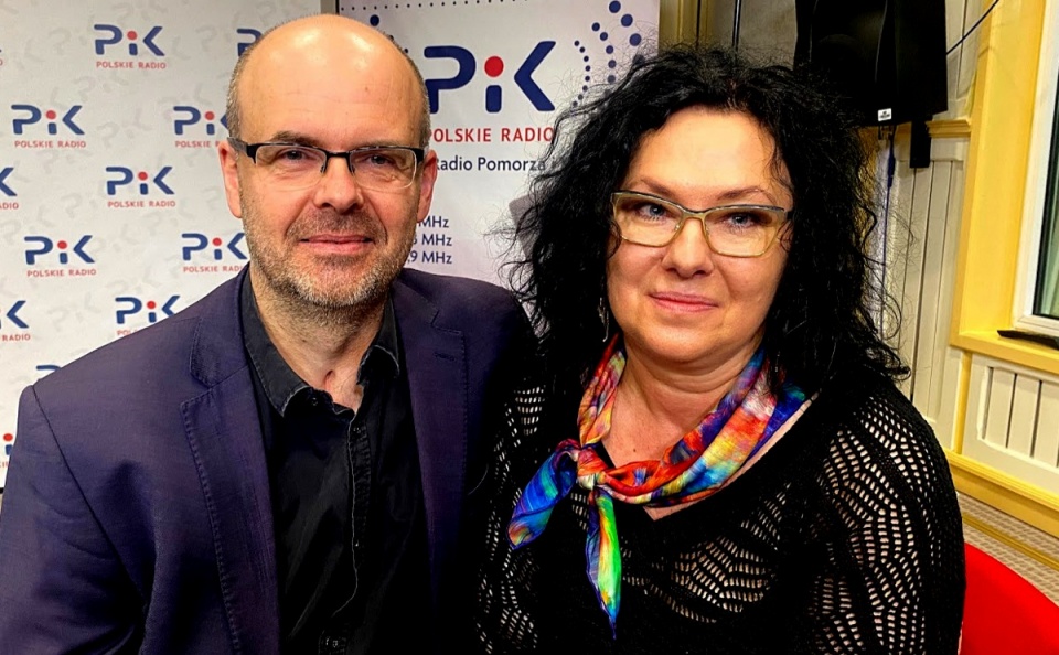 Renata i Radosław Marzec w studiu Polskiego Radia PiK. Fot. Magda Jasińska