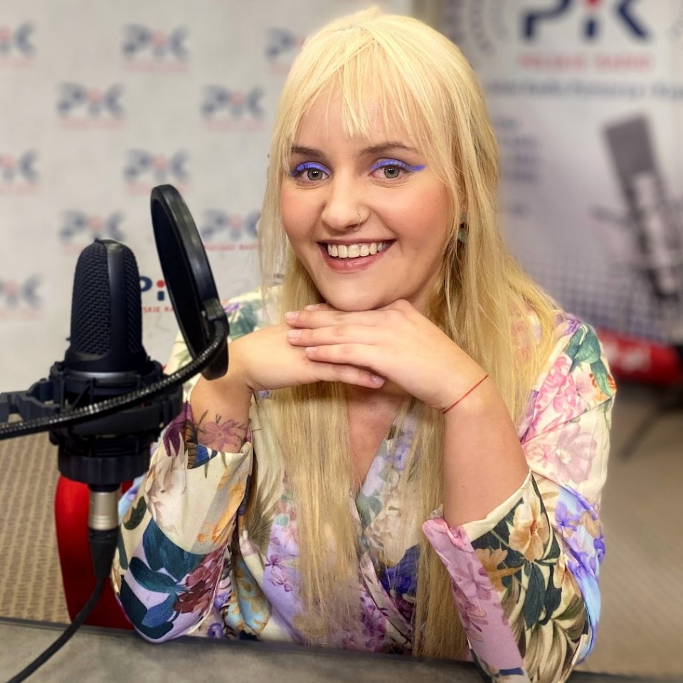 Martyna Kasprzycka w studiu PR PiK. Fot. Magda Jasińska