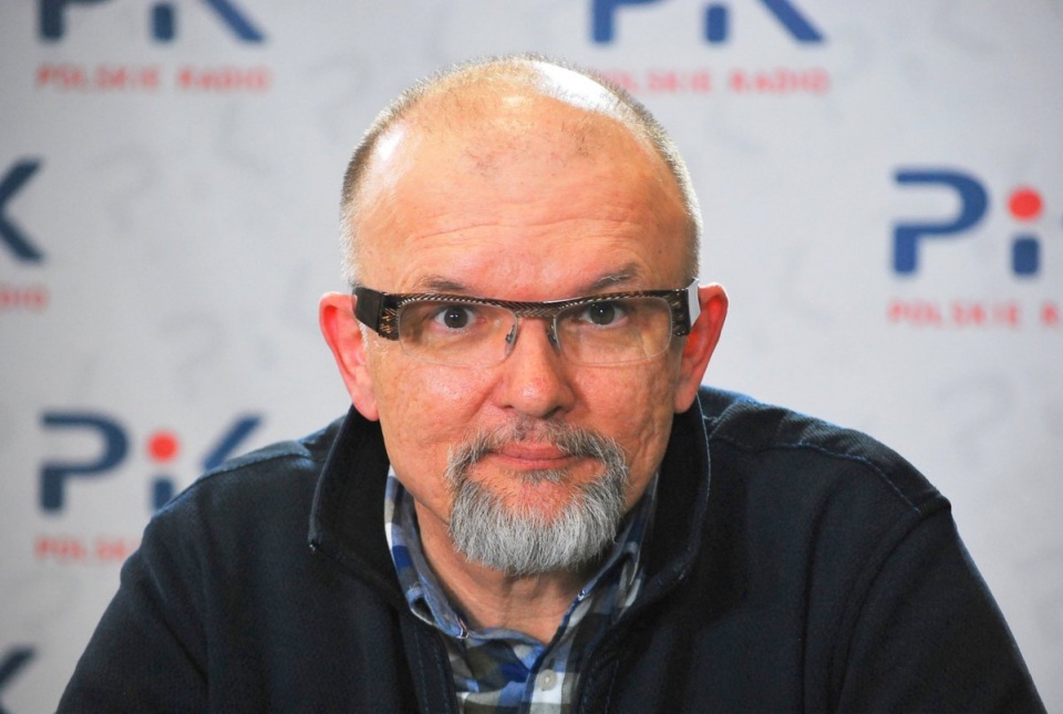 Wojciech Adamczyk w Polskim Radiu PiK. Fot. Magda Jasińska