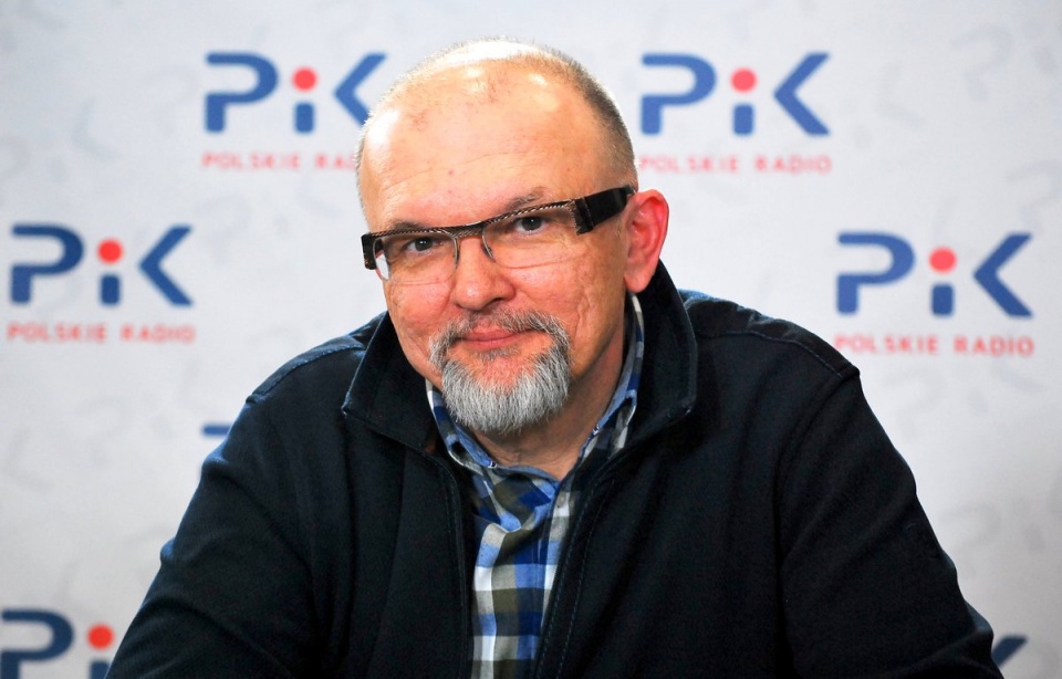 Wojciech Adamczyk w Polskim Radiu PiK. Fot. Magda Jasińska