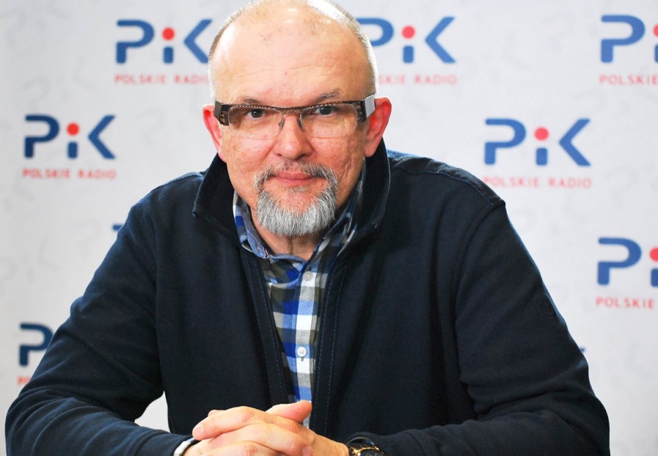 Wojciech Adamczyk w Polskim Radiu PiK. Fot. Magda Jasińska