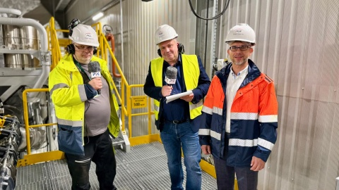 Od lewej: Jarosław Pater, główny inżynier ds. wytwarzania, Mariusz Luda i Sebastian Wasilewski, dyrektor oddziału w Bydgoszczy spółki PGE Energia Ciepła S.A. Elektrociepłownia w Bydgoszczy/fot. Izabela Langner/fot. Izabela Langner