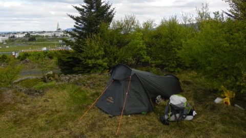 Camping w pobliżu Perlan, Reyklavik, Islandia. Fot. Ewelina Lucy.