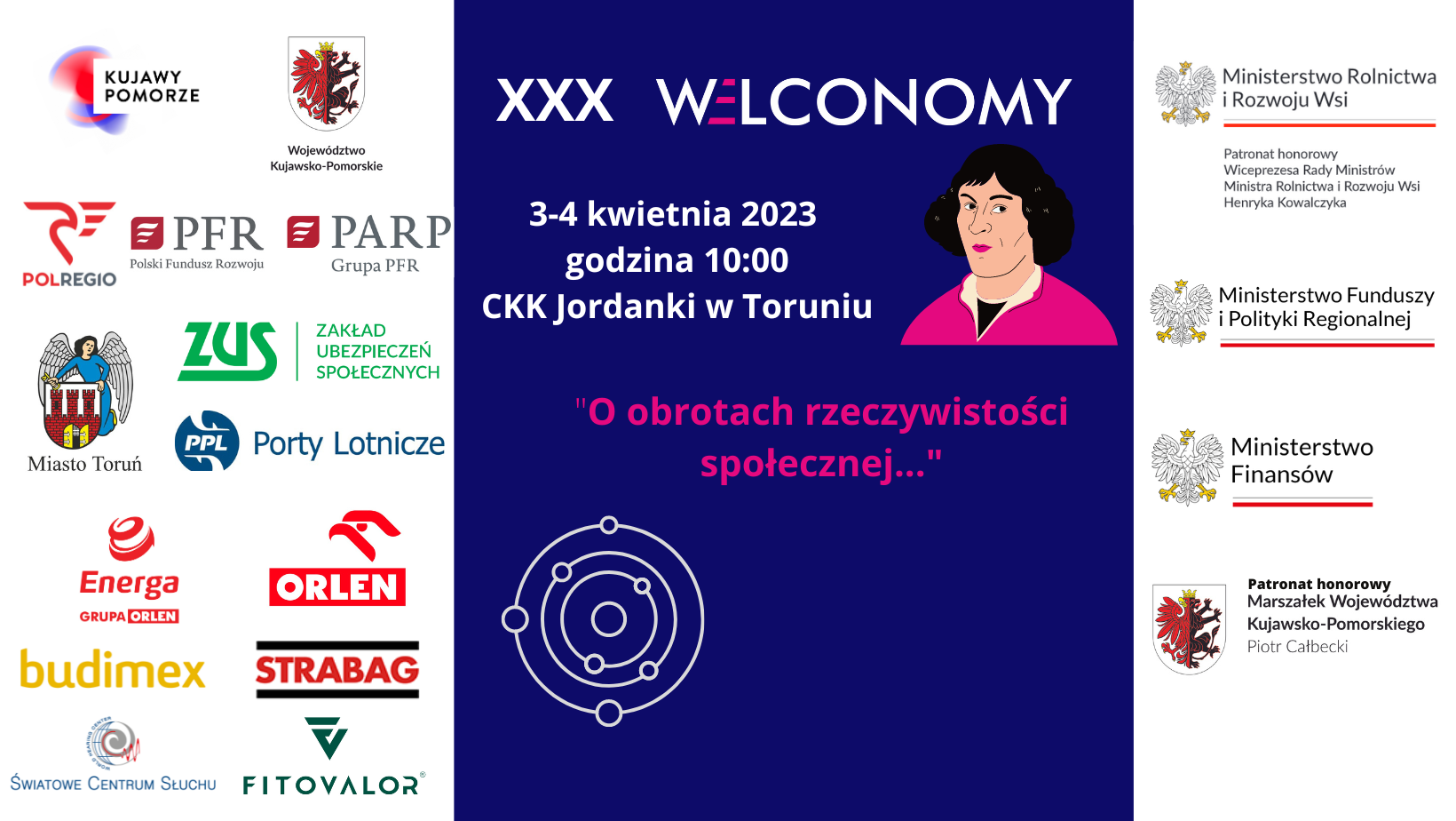 Welconomy 2023 Centrum Kulturalno-Kongresowe Jordanki, Aleja Solidarności 13, 87-100 Toruń 3-4 kwietnia br.