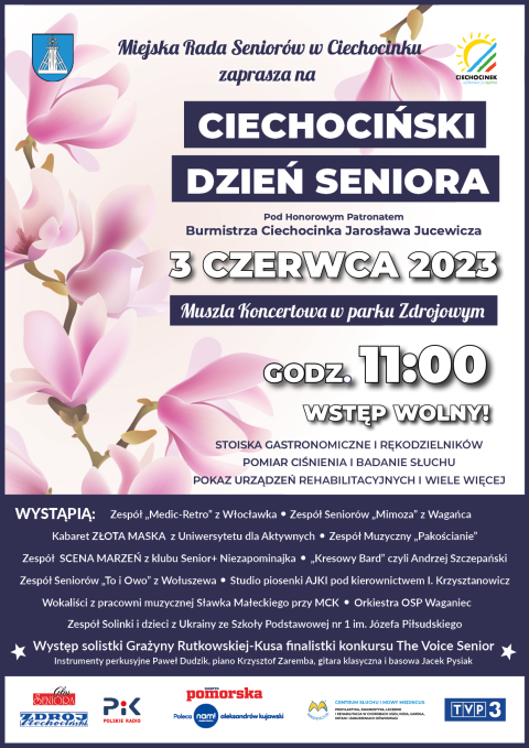 Ciechocińskie Święto Seniora, muszla koncertowa, park Zdrojowy Ciechocinek 3 czerwca 2023r.