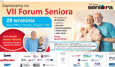 VII Forum Seniora 28 września 2023r. Aula UMK w Toruniu, ul. Gagarina 11 (zakończone)