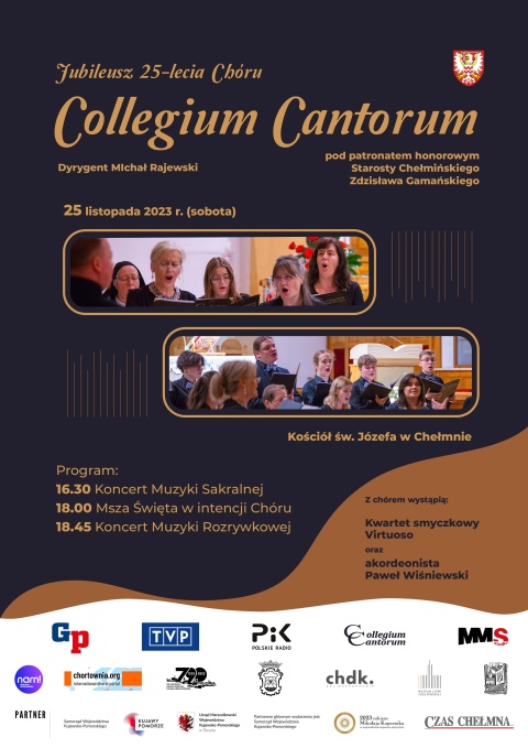 Jubileusz 25-lecia Chóru Collegium Cantorum koncert, ul. Dworcowa 38 Chełmno, 25.11.2023r.(zakończony)
