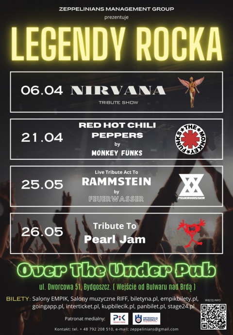 TRIBUTE TO RED HOT CHILLI PEPPERS BY MONKEY FUNKS - OVER THE UNDER PUB, UL. DWORCOWA 51, Bydgoszcz - 21.04.2024r.