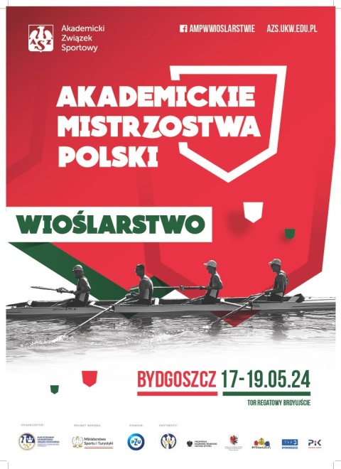 Akademickie Mistrzostwa Polski w wioślarstwie. Tor Regatowy Brdyujście, Bydgoszcz 18.05 2024r. godz. 10.00