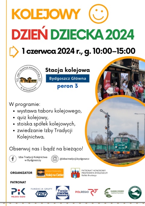 Kolejowy Dzień Dziecka 1.06.2024r. Stacja kolejowa Bydgoszcz Główna, peron 3