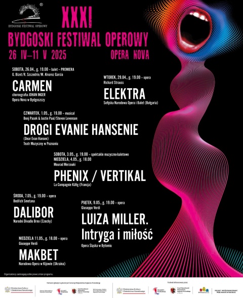 XXXI Bydgoski Festiwal Operowy - Opera Nova, ul. Marszałka Focha 5, Bydgoszcz od 26 kwietnia do 11 maja 2025r.
