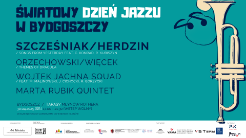 Światowy Dzień Jazzu - Tarasy Młynów Rothera, Wyspa Młyńska - Bydgoszcz 30 kwietnia 2025r.
