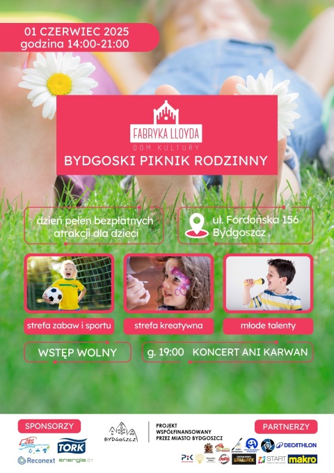 Bydgoski Piknik Rodzinny - wstęp wolny bezpłatne atrakcje - Bydgoszcz, Fordońska 156 - impreza plenerowa 1 czerwcahellip