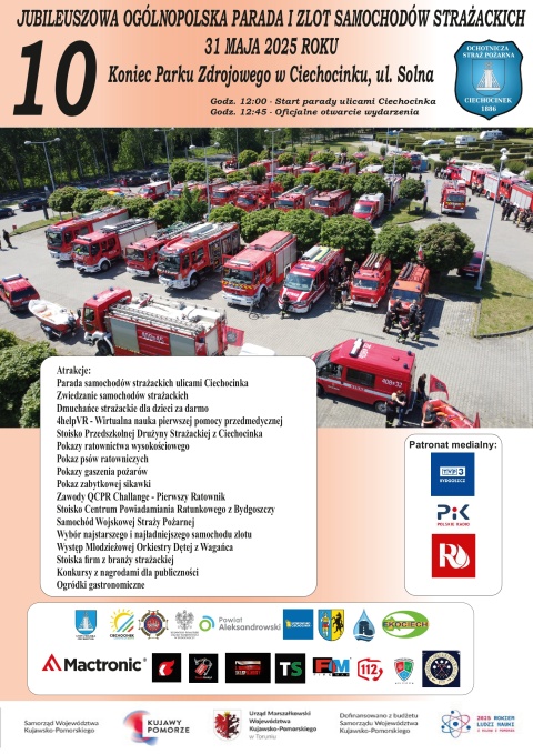 10. Jubileuszowa Ogólnopolska Parada i Zlot Samochodów Strażackich ul. Solna (koniec Parku Zdrojowego) 31.05.godzhellip 