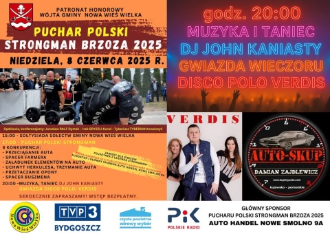 Puchar Polski STRONGMAN Brzoza 2025 - 8.06.2025r. godz. 16.00 (zakończony)