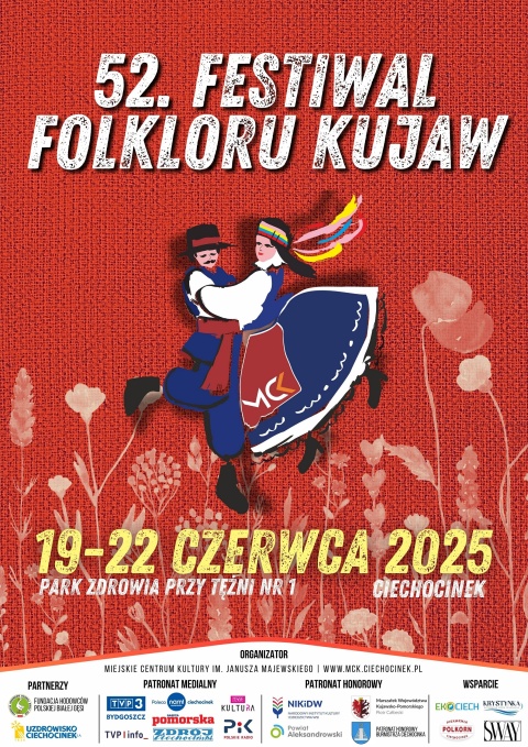 52.Festiwal Folkloru Kujaw Park Tężniowy, Ciechocinek od 19 do 22 czerwca 2025r.