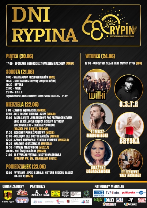 Dni Rypina Miejski Ośrodek Sportu i Rekreacji, ul. Sportowa 41, Rypin 20-24.06.2025r.