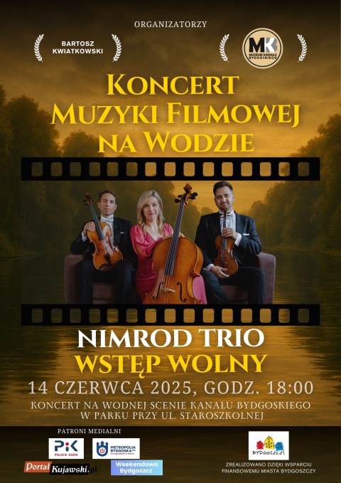 Koncert Muzyki Filmowej na wodzie wodna scena Kanału Bydgoskiego, w parku przy ul. Staroszkolnej - 14.06.2025R.