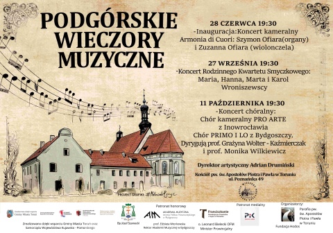 Podgórskie Wieczory Muzyczne Poznańska 49 Toruń od 28.06. do 10.11.2025r.
