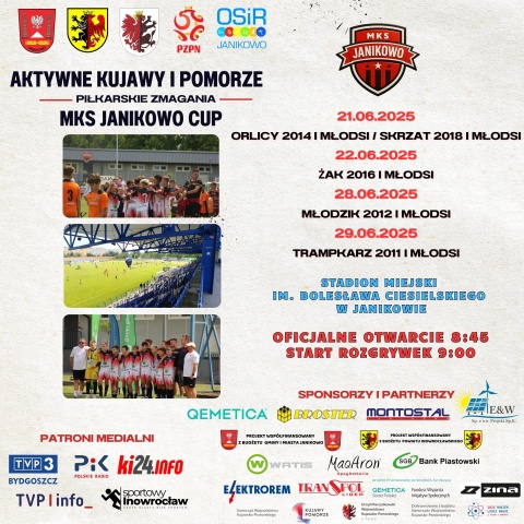 Turniej Aktywne Kujawy i Pomorze  Piłkarskie Zmagania MKS Janikowo CUP Stadion Miejski im. Bolesława Ciesielskiegohellip 
