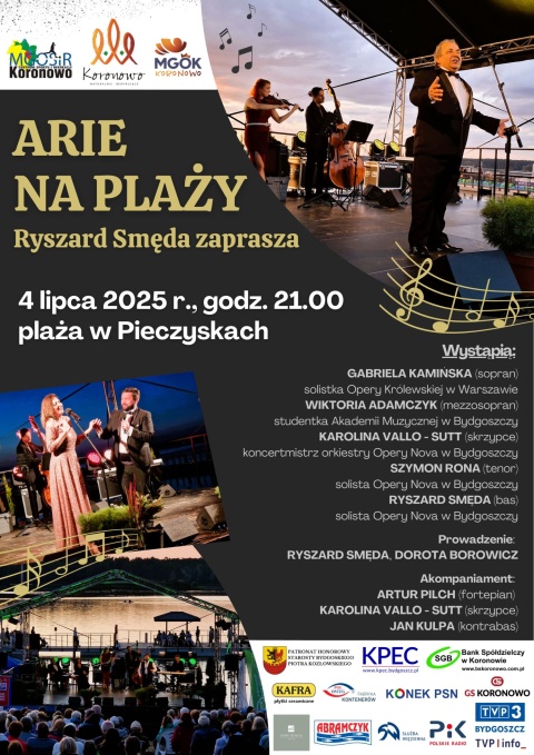 Arie na plaży - Ryszrad Smęda zaprasza 4.07.2025r. godz.21.00