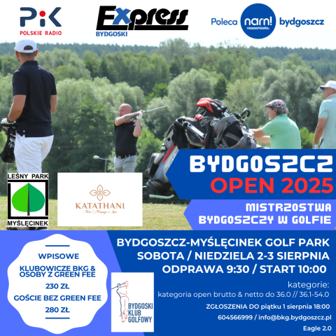 Mistrzostwa Bydgoszczy w Golfie  Bydgoszcz Open Pole golfowe w Myślęcinku 2-3.08.2025r.