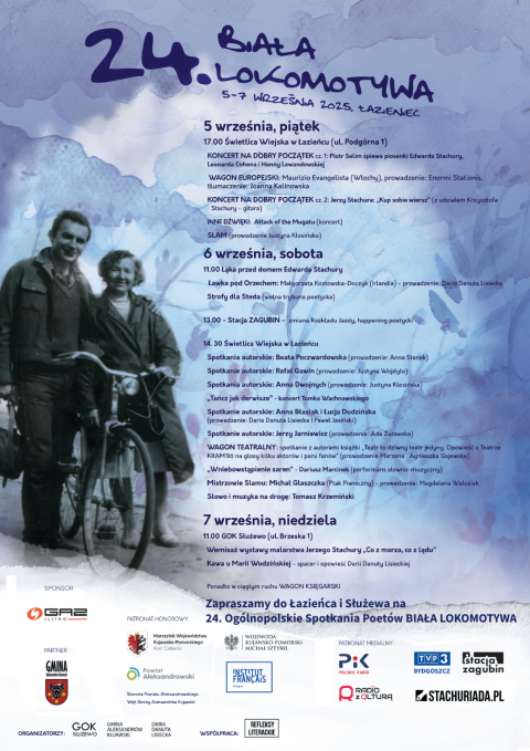 24. Ogólnopolskie Spotkania Poetów BIAŁA LOKOMOTYWA Łazieniec, ul. Podgórna 1, Łazieniec, ul. Stachury 40c orazhellip 