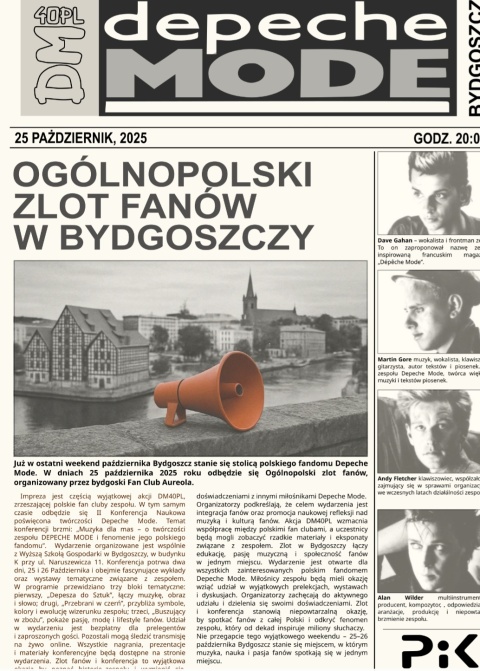 Konferencja naukowa  Muzyka dla mas oraz after party Ogólnopolski Zlot Fanów Depeche Mode, Naruszewicza 11 bud K ihellip 