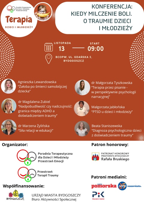 Kiedy milczenie boli. O traumie dzieci i młodzieży, Bydgoskie Centrum Organizacji Pozarządowych i Wolontariatu, ulhellip 