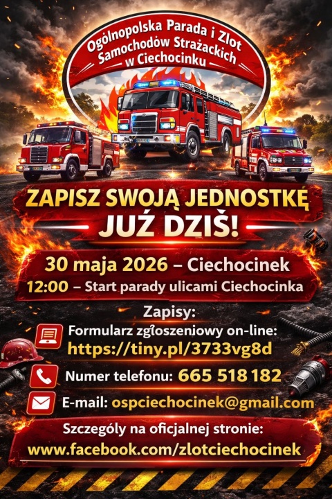 11. Ogólnopolska Parada i Zlot Samochodów Strażackich , ul. Solna (koniec Parku Zdrojowego) 30.05.2026r.