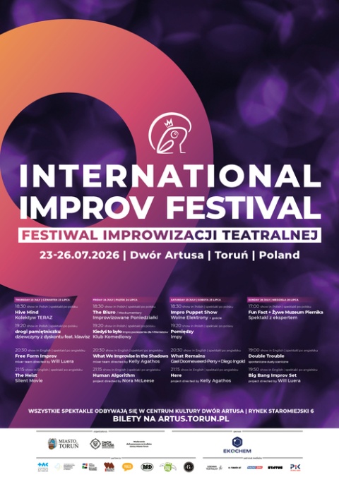 Międzynarodowy Festiwal Improwizacji Teatralnej JO Dwór Artusa, Rynek Staromiejski 6 23-26.07.2026r.