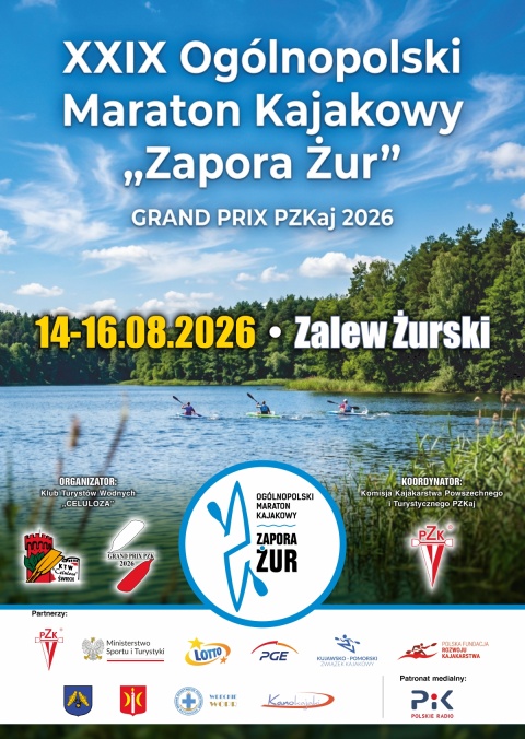 XXIX Ogólnopolski Maraton Kajakowy Zapora Żur 14-16.08.2026r.