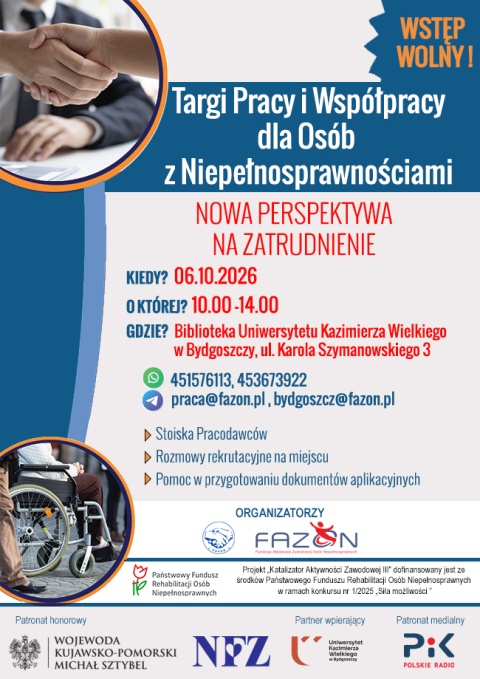 Targi Pracy i Współpracy dla Osób z Niepełnosprawnościami 06.10.2026 r.