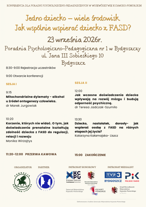 Konferencja Jedno dziecko � wiele środowisk. Jak wspólnie wspierać dziecko z FASD 23.09.2026 r.