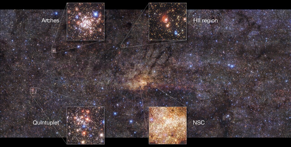 Milky Way centre_annotated © ESO