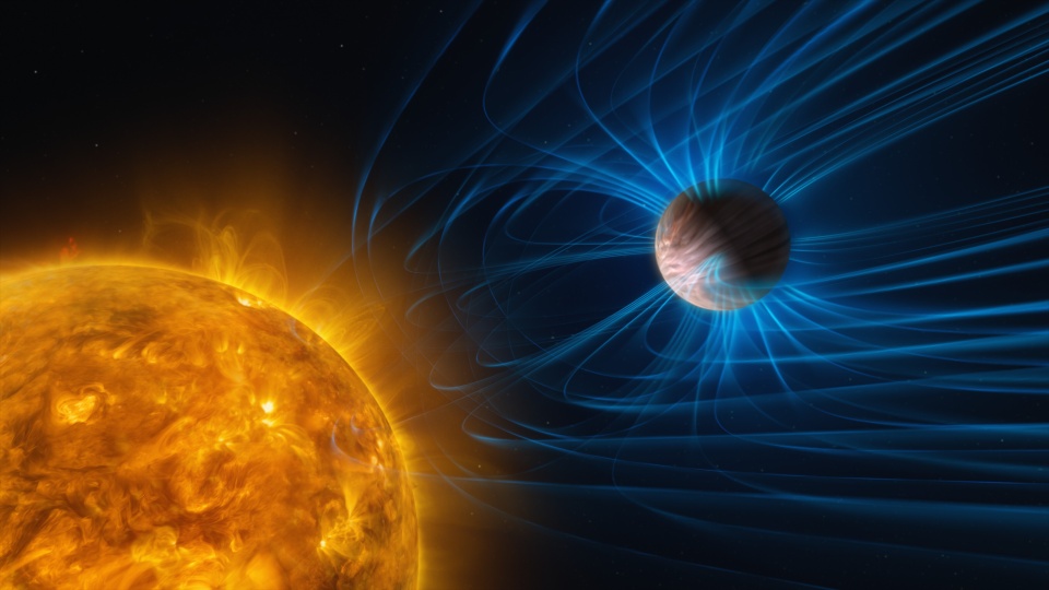 Exoplanet magnetic field. Grafika © ESO M Kornmesser L Calcada