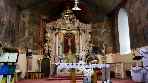 W kościele p.w. Świętego Mikołaja i Świętej Konstancjiw którym trwają prace konserwatorskie i remontowe. Fot. Henryk Żyłkowski