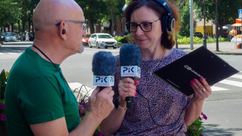 Ciechocinek, Małgorzata Burchard przeprowadza wywiad (Fot: Janusz Wiertel)