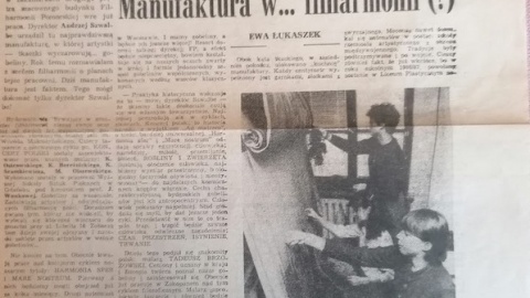 Artykuł w jednej z gazet w czasie, gdy w Filharmonii działała pracownia tkacka/fot. mg