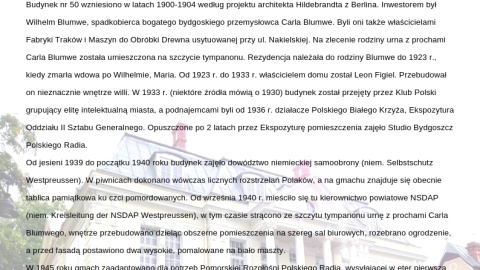 Z historii budynków bydgoskiej siedziby Polskiego Radia PiK. Źródło: ze zbiorów PR PiK