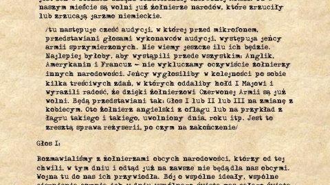 Audycja na 1 maja 1945 r.