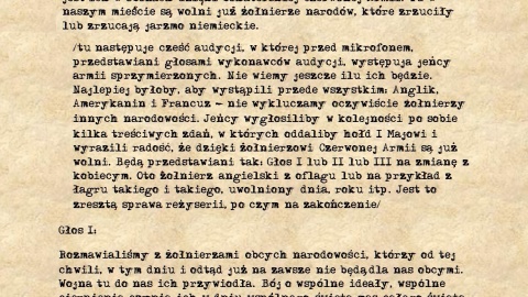 Audycja na 1 maja 1945 r.